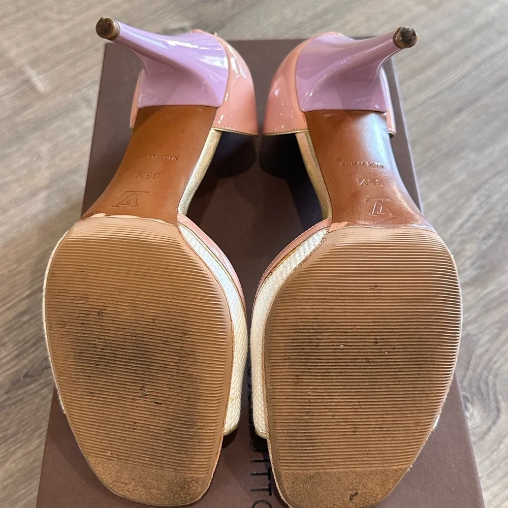 Louis Vuitton White/Lilac Sandal Heels - Picture 6 of 11